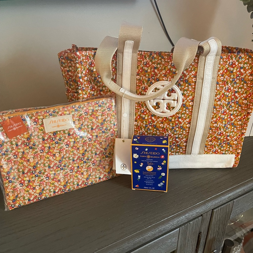 Tory Burch Bag, Pouch & Sunscreen